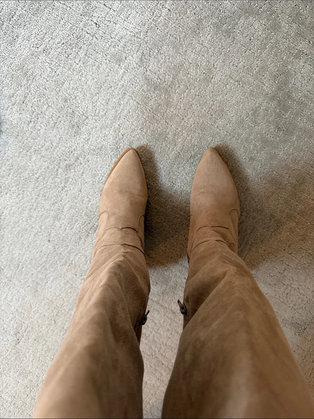 Women's Taupe Suede Knee-High Boots